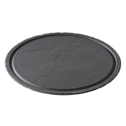 Steak plate,, dia. 30 cm, black matt slate style color Basalt Round Plate line REVOL 